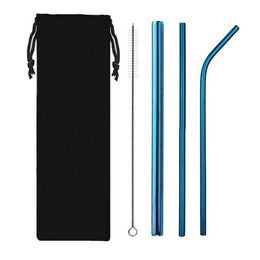 Drinking Straws Aprince 4 PCS PVD Titanium Coated Metal Beverage Tea Coffee 304 Stainless Steel Straw219s