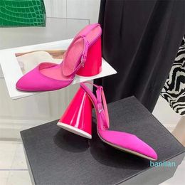 Heeled shoes Green patent leather block heel pumps high heels buckle Ankle wrap closed toes shoe 11.5cm women