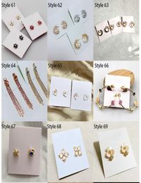 Flower Ear stud Pearl Crystal Earrings Long Metal Tassel Jewelries5265466