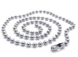 100pcs 24mm 50cm 60cm 70cm silver tone Ball Beads beaded Necklace Chain 4905685