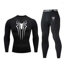 Men's Tracksuits Sports Suit MMA Rashgard Male Quick Drying Sportswear Compression Clothing Fitness Training Kit Thermal Underwear Leggings