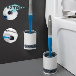 Toilet Brushes Holders SZTAO Silicone Toilet Brush Wall-Mounted Cleaning Tools Refill Liquid No Dead Corners Toilet Brush Home Bathroom Accessories Set 231212