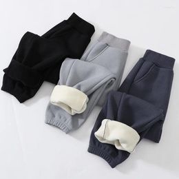 Trousers Boys Autumn Winter Sport Pants Solid Children Clothes 3-10ystudents 110-160 Kids Warm Fleece Vevlet Pant
