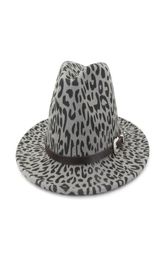 2019 Autumn And Winter Leopard print brimmed hat Travel cap Fedoras jazz hat Panama hats for women and girl 642627304