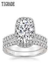 125CT 925 Sterling Silver Bridal Rings Sets Cubic Zirconia Halo CZ Engagements Wedding Bands For Women Promise 2112173351020