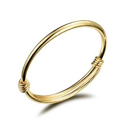 Fashion 18K Yellow Gold Colour Lovely Children Kid Boy Girl Infant Baby Bangle Bracelet Gift Lucky Newest Bangle for Childrens266q