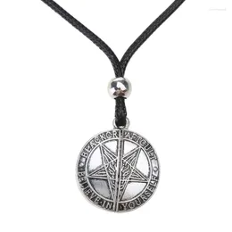Chains Vintage Gear Star Pentagram Pendant Clavicle Chain Choker Necklace For Men Women Punk Leather Collar Jewelry Gift