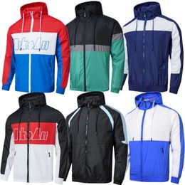 Jaquetas masculinas Mens Jersey Hoodie Esporte Windbreaker Running Jacket Street Moda Múltipla Cor Outerwear Casacos Futebol Treinamento Terno Asiático