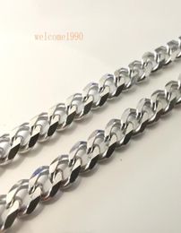 1832 inch choose lenght whole 5pcs silver 45MM WIDE stainless steel curb link chain necklace for women mens gifts shiny smoo2261507