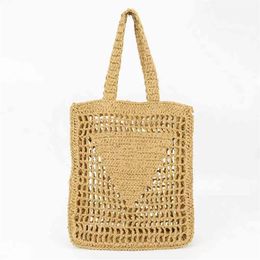 Designer Shopping Bags Hollow Letters Straw Tote Fashion Paper Woven Women Shoulder Bags Summer Beach Handbag Luxury Bag 6 Colors301J