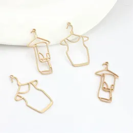 Charms 2pcs Hollow Clothes Hanger Trousers Drying Rack Charm For DIY Necklace Earring Keychain Bracelet Making Jewellery Accessories