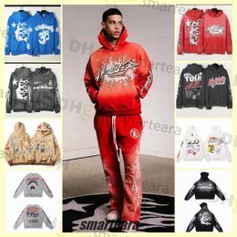 Mens Hoodies Sweatshirts Designer Hoodie Hellstar Men Pullover Spiderweb Star Flash Long Sleeve Street Hiphop Blue Red Grey Black White Yoga Vintage h