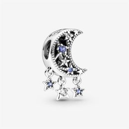 Star & Crescent Moon Charms Fit Original European Charm Bracelet Fashion Women Wedding Engagement 925 Sterling Silver Jewelry Acce2424