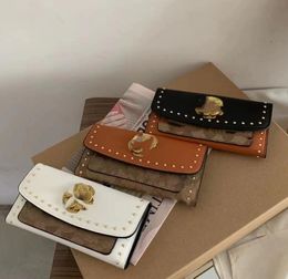 Classic Brand New Coin Purse Retro Long Wallet Women's Folding Rivet Clutch Wallet Card Holder