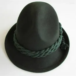 Berets X062 Adult Fashion Wool Fedora Hats Green Army Winter For Women