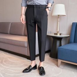 Men's Suits Korean Style Suit Pants Men Slim Fashion Solid Colour Business Casual Dress Straight Drape MenTrousers M30