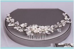 Hair Jewelryforseven Bridal Wedding Aessories Shining Crystal Pearls Flower Leaf Combs Hairpins Clips Headbands Decor Jewelry Drop6968758