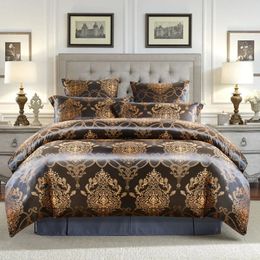 Bedding sets Luxury Jacquard Bedding Set King Size Duvet Cover Bed Euro Quilts Single double Home Textile Quilt Cover High Quality For Adults 231212