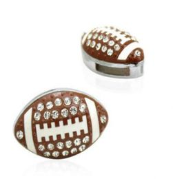 50pcslot 8mm Rhinestones American football Rugby sport slide charm fit 8mm wristband bracelet diy Jewellery findings9203369