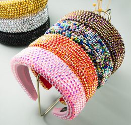 45cm Full Crystal Resin Lady Hair Bands Women Handmade Sponge Beads Bling Headband Hair Hoop Fashion Hair Accessories Whole6047394