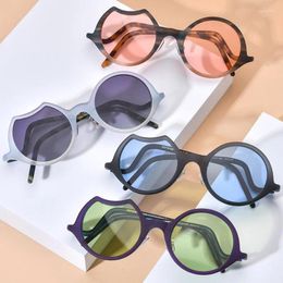 Sunglasses Colored Matte Acetate Irregular Polarized For Men And Women Niche Driving Round Personalized Eyeglasses