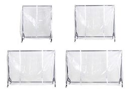 Clear Waterproof Dustproof Zip Clothes Rail Cover Clothing Rack Cover Protector Bag Hanging Garment Suit Coat Storage Display T2008978181