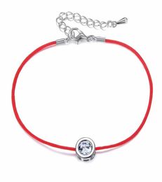 9 Colours Red Rope Bracelet Round 6mm Cubic Zircon Charm Friendship Bracelets Bangles for Women Wedding Party Jewellery Gift3650913