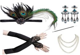 1920S Flapper Accessories Costume Set 20S Headband Gloves Cigarette Holder Necklace for Women Prom16944865