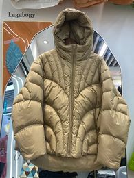 Women's Down Parkas Lagabogy Winter Short Hooded Warm Jacket Women Top Quality Fluffy 90% White Duck Down Coat Oversize Thick Puffer Outwear 231213