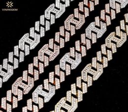 Chains Vinregem Hip Hop Rock Created Gemstone Party Men039s Cuba Chain Necklace Bracelet Fine Jewellery Gift1796577