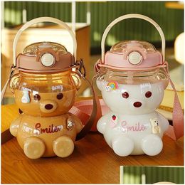 Other Toys South Korea Household Products Plastic Drinking Cups With St Cartoon Bear Shaped Summer Sile Sippy Cup Drop Delivery Dhcil