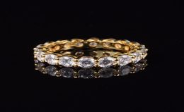 Luxury 925 SILVERGOLD SETTING PAVE FULL CZ ETERNITY BAND ENGAGEMENT WEDDING Rings DIAMOND simulated PLATINUM Size 5678910 S15960358