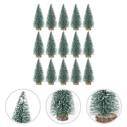 Christmas Decorations Mini Tree Small Xmas Crafts Simulation Fake Trees With Wooden Base Miniture Decoration