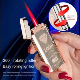No Gas Business Sideslip Narrow Version Shengshi Creative Personality Ignition Windproof Electronic Induction Inflatable Lighter
