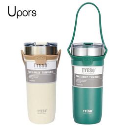 Thermoses UPORS Portable Thermal Cup 304 Stainless Steel Vacuum Insulated Double Wall Tumbler Travel Coffee Mug Cold Drinks Th2342