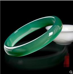 Jadeite ice type Yang green jade medullary bracelet green agate jade bracelet9639494