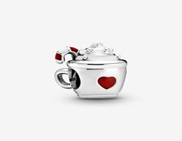 100 925 Sterling Silver Cocoa and Candy Cane Charms Fit Original European Charm Bracelet Fashion Women Wedding Engagement Jewelry7302304