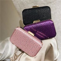 Evening Bags Acrylic Water Drop Women's Bag 2024 Spring Diamond Small Square Solid Colour Box Dinner Crossbody Chain