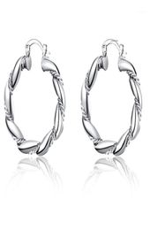 Charm Dress Up Girl Silver Jewelry Hoop Earring European Style Creative ed Rope Round For Women Exquisite Git Present14795493