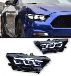 Headlight Assembly For Ford Mustang 20 15-20 17 Upgrade Styling LED Daytime Lights Dual Projector DRL Car Headlights