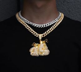 Pendant Necklaces Fashion Boxing Gloves Necklace Cuban Chain Golden Alloy Iced Out Men039s And Women039s Hip Hop Gifts2445699