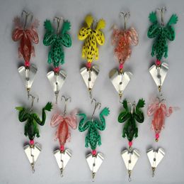 Lot50 FROG FISHING LURES WEEDLESS CRANKBAIT HOOKS 63g01234688885