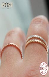 925 Sterling Silver Rings for Women Slim Stacking Beaded Rings Wedding Band Eternity Stacking Ring Finger Jewelry Girl Gift9576759
