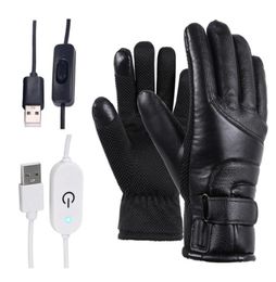 Motorcycle Electric Heated Gloves Windproof For Cycling Skiing Winter Warm Heating Gloves USB Powered For Men Women Sports Ski1178947