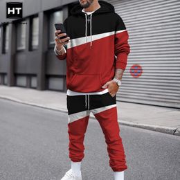 Mens Tracksuits 3D sticker printed hoodie for track and field wear mens hooded sportswear 2 pieces winter autumn jogging oversized 6XL 5XL 231213