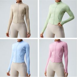 2023 lu-02 Yoga Jacket Women's Define Workout Sport Coat Fitness Jacket Sports Quick Dry Activewear Top Solid Zip Up Sweatshirt Sportwear Hot Sell