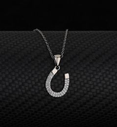 S925 Sterling Silver Ushaped Horseshoe Necklace Women039s selling Simple Fashion Jewellery Zircon Pendant Clavicle Chain260U7458091