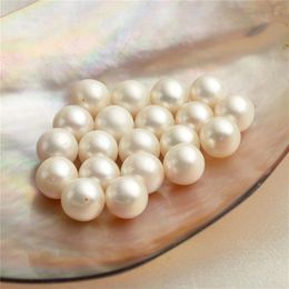 50 Pieces Whole 9-9 5mm Round White Freshwater Pearls Loose Beads Cultured Pearl Half-drilled or Un-drilled255q