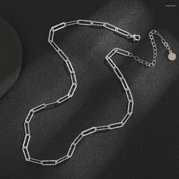 Chains HOYON Handmade Sterling Silver 925 Necklace For Men Women's Flat Cross Chain Neck Collar Original Sweater Couple Jewellery