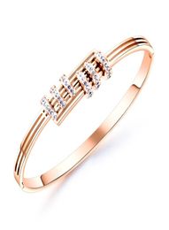 Trendy Pretty diamond geometric woman bangle bracelet fashion designer 316L stainless steel bracelets Jewellery for girls gift rose 7730276